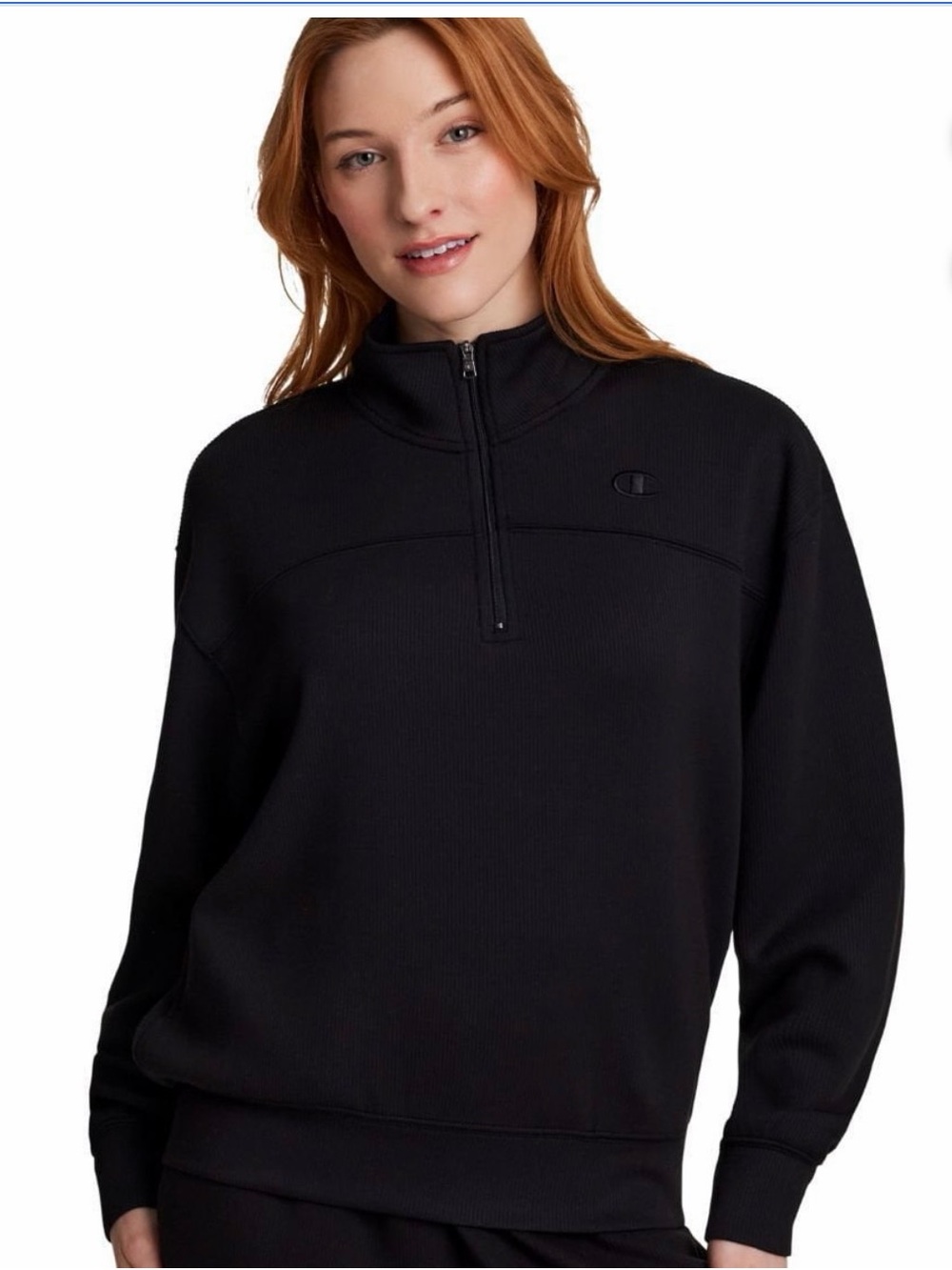 Champion Women's Black Quarter-Zip Pullover Sweatshirt- Size XXL, NWT